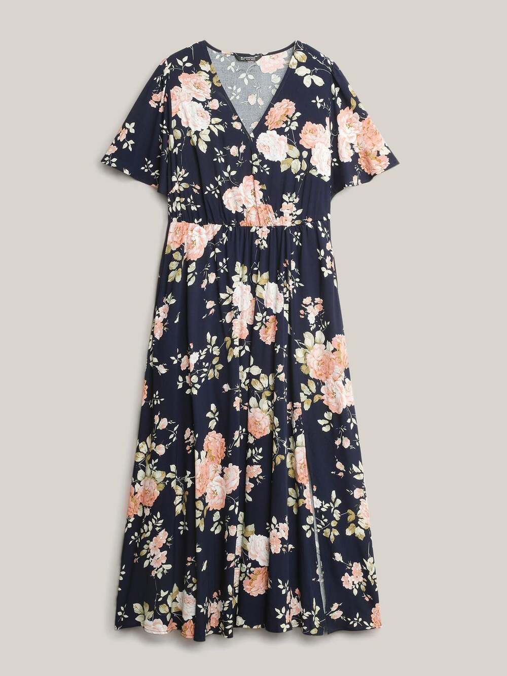 BloomChic Flutter Sleeve Ditsy Floral Pocket Split Maxi Dress - Picture 6 of 8